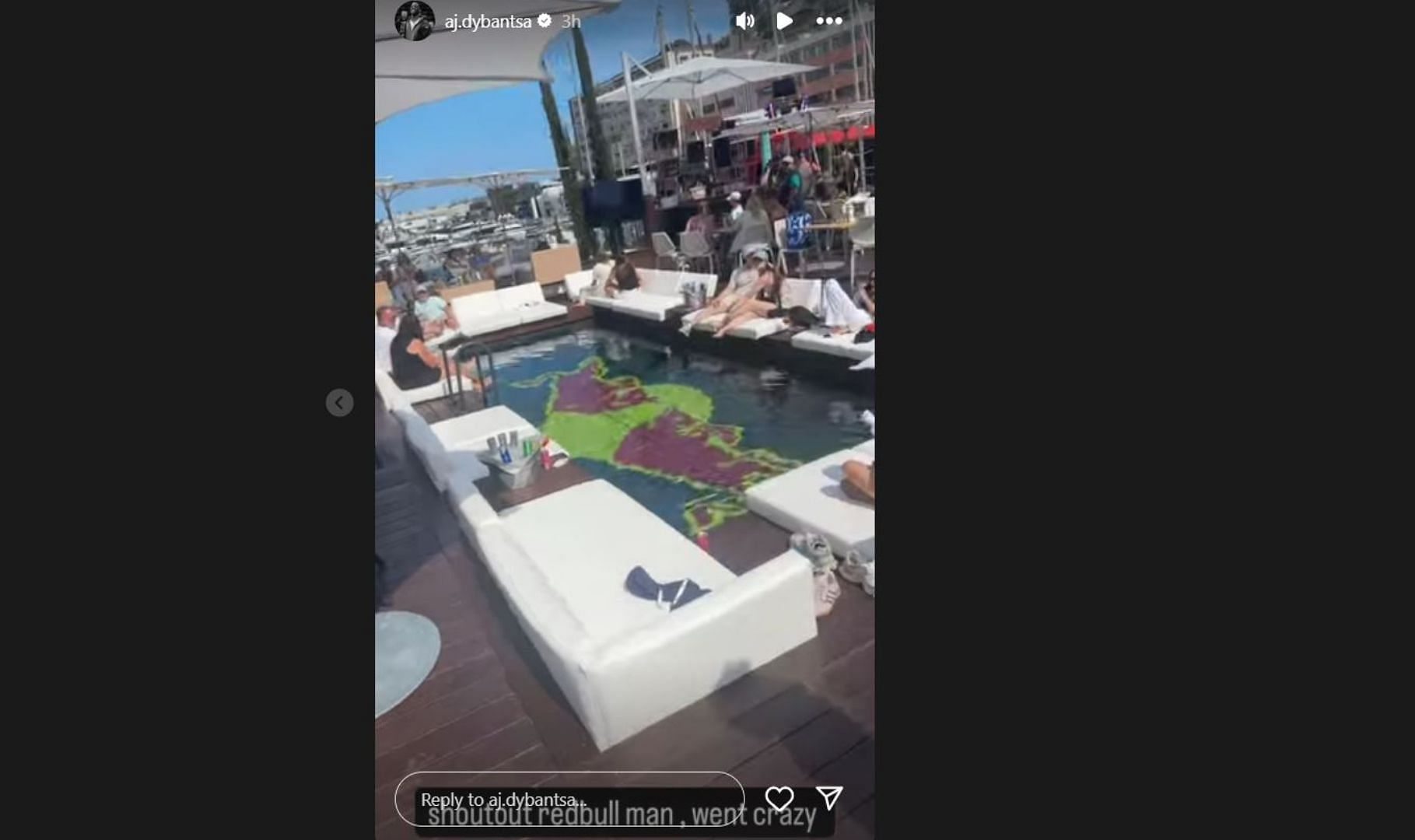BYU freshman AJ Dybantsa shouts out Redbull as he shares scenes from vibrant rooftop party. Credit: IG/@aj.dybantsa
